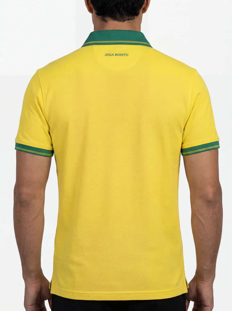 Brazil Seleção Yellow Polo Shirt — back view