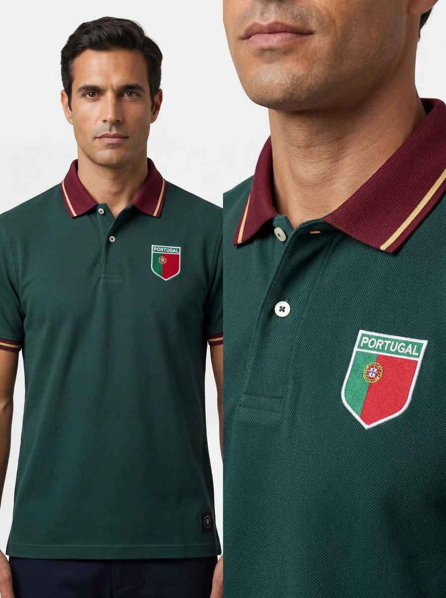 Portugal Seleção das Quinas Polo Shirt — front detail view