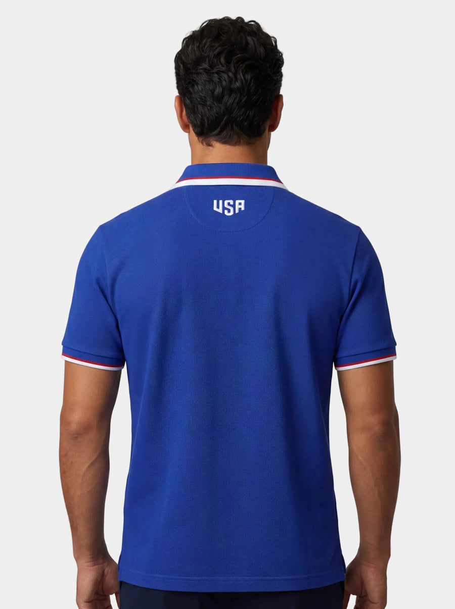 USA USMNT Blue Polo Shirt — back view