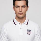 USA USMNT White polo shirt back view