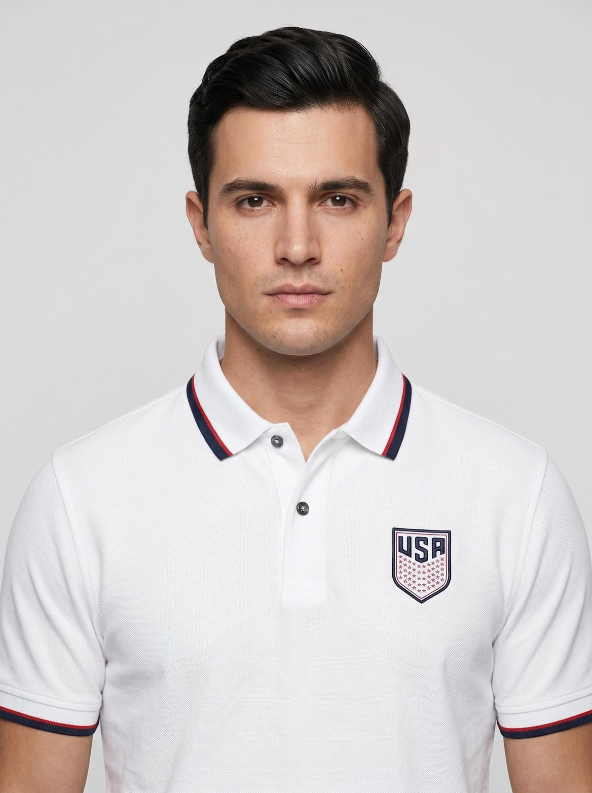 USA USMNT White polo shirt back view