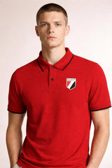 Close-up of the model wearing Egypt The Pharaohs Polo Shirt