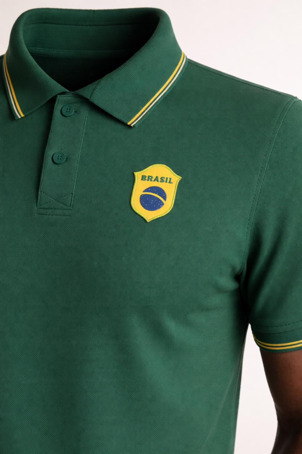 Detail shot of Brazil Green Polo Shirt