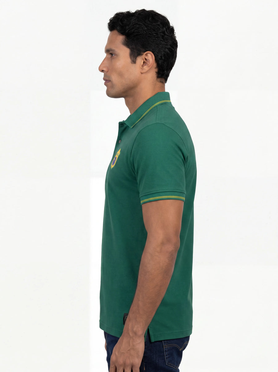Brazil Seleção Green Polo Shirt — side view