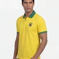 Brazil Seleção Yellow Polo Shirt — front detail view