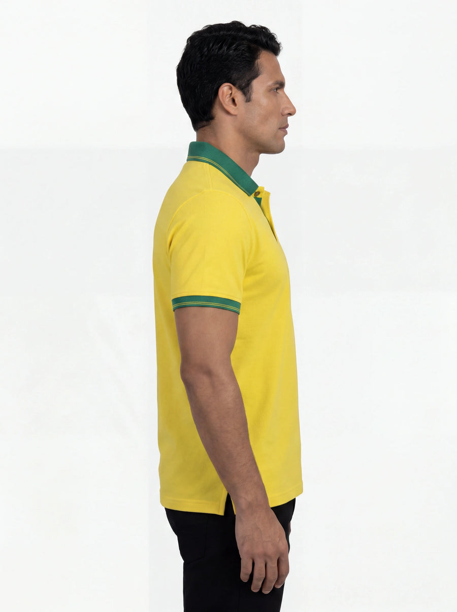 Brazil Seleção Yellow Polo Shirt — side view