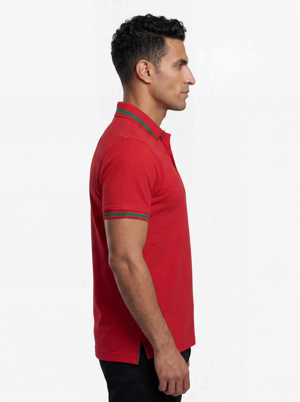 Morocco Atlas Lions Red Polo Shirt — side view