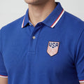 USA USMNT Blue Polo Shirt — badge detail view