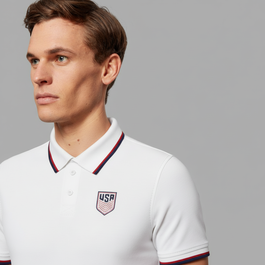 USA White Polo Shirt