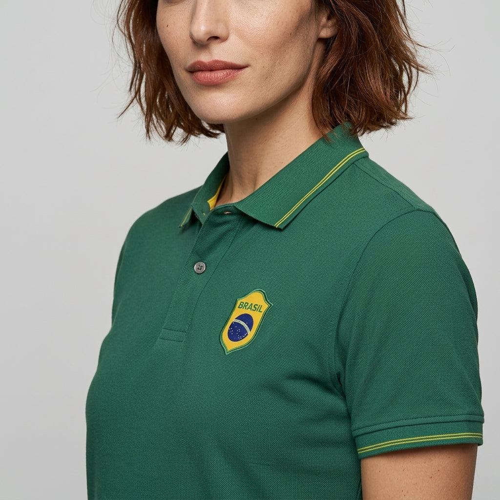 Polo Shirt — On Model - Close-up Detail | Generated by Modelize