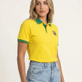 Brazil Seleção Yellow Polo Shirt — lifestyle view