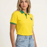 Brazil Seleção Yellow Polo Shirt — lifestyle view